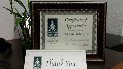 Community Connection Award to Janai Meyer